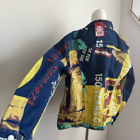 Levi's Trucker Jacket 150th Anniversary Banner Print
Pockets Mens L Denim NEW - Picture 6 of 12